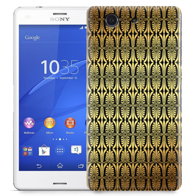 Skal till Sony Xperia Z3 Compact - Mönster - Guld/Svart