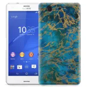 Skal till Sony Xperia Z3 Compact - Marble - Blå