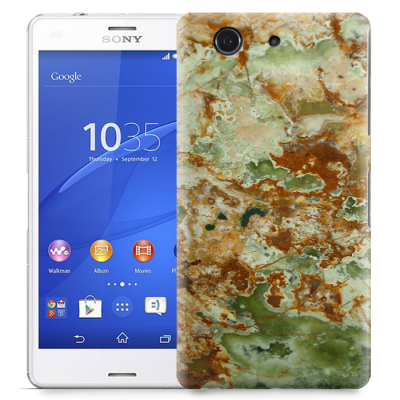 Skal till Sony Xperia Z3 Compact - Marble - Grön/Brun