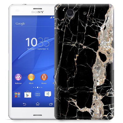 Skal till Sony Xperia Z3 Compact - Marble - Svart