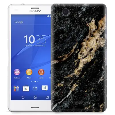 Skal till Sony Xperia Z3 Compact - Marble - Svart
