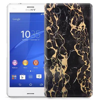 Skal till Sony Xperia Z3 Compact - Marble - Svart