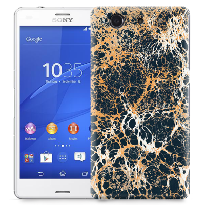 Skal till Sony Xperia Z3 Compact - Marble - Svart/Guld