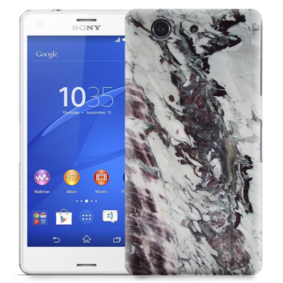 Skal till Sony Xperia Z3 Compact - Marble - Vit/Svart
