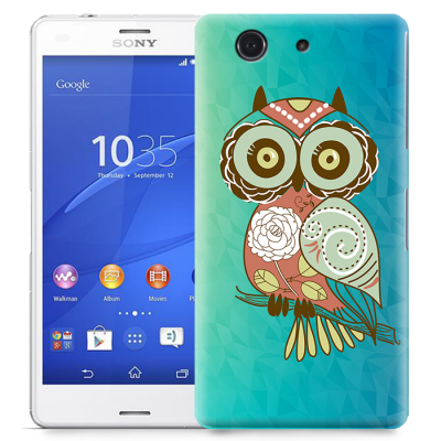 Skal till Sony Xperia Z3 Compact - Orientalisk uggla - Blå