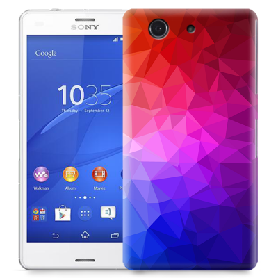 Skal till Sony Xperia Z3 Compact - Polygon - Blå/Lila/Röd
