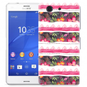 Skal till Sony Xperia Z3 Compact - Ränder - Blommor