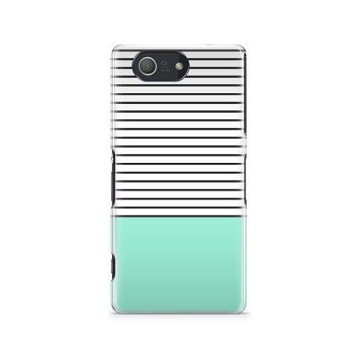 Skal till Sony Xperia Z3 Compact - Ränder - Mint/Svart