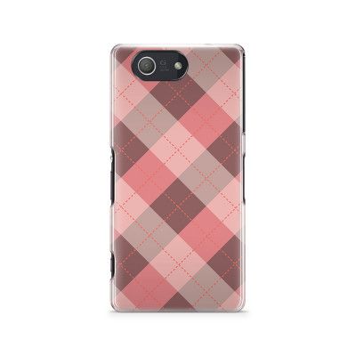 Skal till Sony Xperia Z3 Compact - Rutig - Rosa/Grå