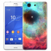 Skal till Sony Xperia Z3 Compact - Rymden - Blå/Rosa