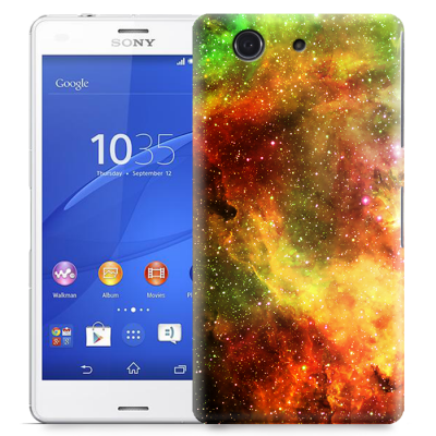 Skal till Sony Xperia Z3 Compact - Rymden - Grön/Gul