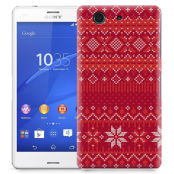 Skal till Sony Xperia Z3 Compact - Stickat - Röd/Vit