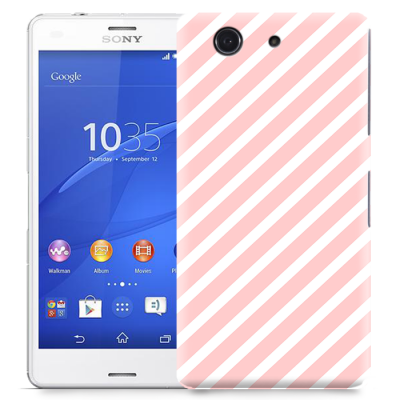 Skal till Sony Xperia Z3 Compact - Stripes - Ljusrosa