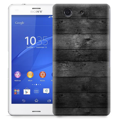 Skal till Sony Xperia Z3 Compact - Svarta plankor