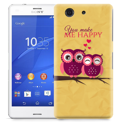 Skal till Sony Xperia Z3 Compact - Ugglor - You make me happy