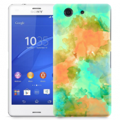 Skal till Sony Xperia Z3 Compact - Vattenfärg - Grön/Orange