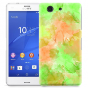 Skal till Sony Xperia Z3 Compact - Vattenfärg - Grön/Persika