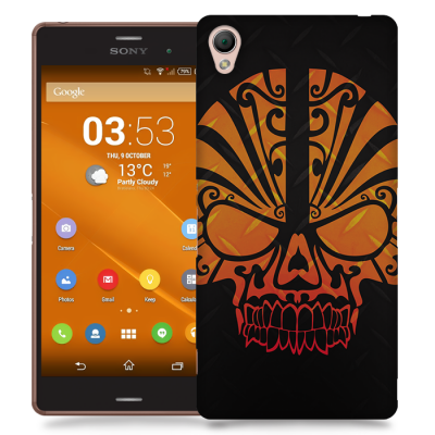 Skal till Sony Xperia Z3 - Dödskalle - Orange