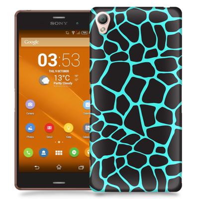 Skal till Sony Xperia Z3 - Gepard - Neonblå