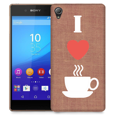 Skal till Sony Xperia Z3+ - I love coffe - Brun