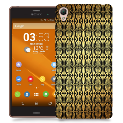 Skal till Sony Xperia Z3 - Mönster - Guld/Svart
