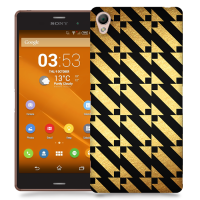 Skal till Sony Xperia Z3 - Mönster - Guld/Svart