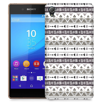 Skal till Sony Xperia Z3+ - Mönster - Svart/Vit
