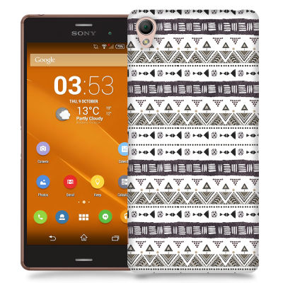Skal till Sony Xperia Z3 - Mönster - Svart/Vit