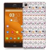 Skal till Sony Xperia Z3 - Mönster - Vit/Lila