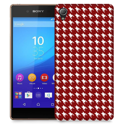 Skal till Sony Xperia Z3+ - Mönstrat tyg - Röd