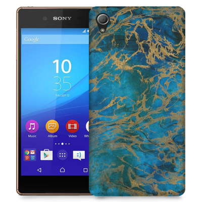 Skal till Sony Xperia Z3+ - Marble - Blå