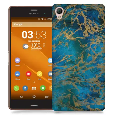 Skal till Sony Xperia Z3 - Marble - Blå