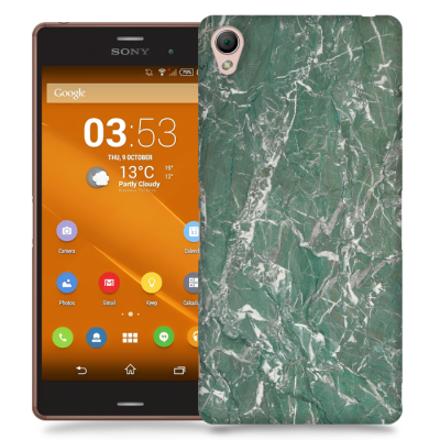 Skal till Sony Xperia Z3 - Marble - Grön