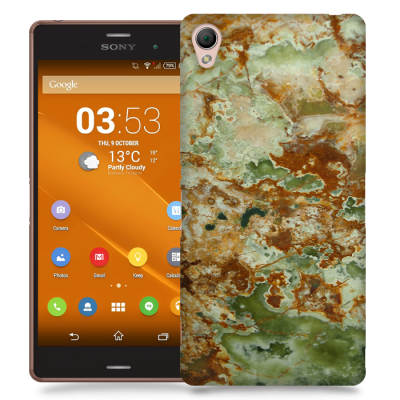 Skal till Sony Xperia Z3 - Marble - Grön/Brun