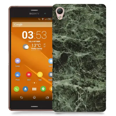 Skal till Sony Xperia Z3 - Marble - Grön/Svart