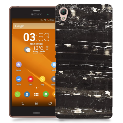 Skal till Sony Xperia Z3 - Marble - Svart