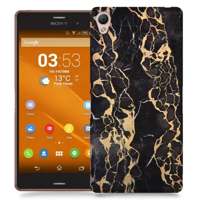 Skal till Sony Xperia Z3 - Marble - Svart