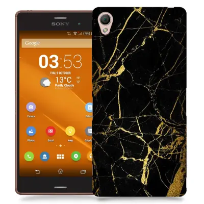 Skal till Sony Xperia Z3 - Marble - Svart