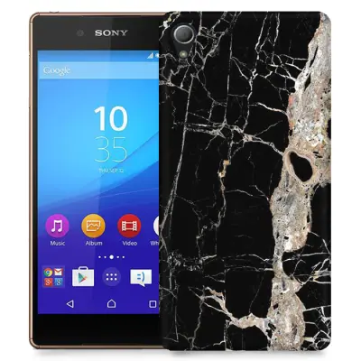 Skal till Sony Xperia Z3+ - Marble - Svart