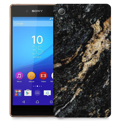 Skal till Sony Xperia Z3+ - Marble - Svart