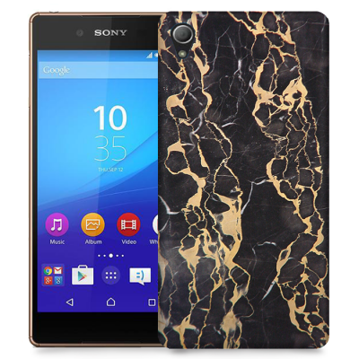 Skal till Sony Xperia Z3+ - Marble - Svart