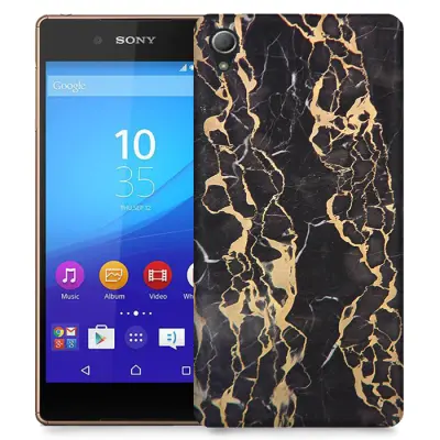 Skal till Sony Xperia Z3+ - Marble - Svart