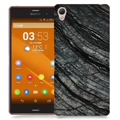 Skal till Sony Xperia Z3 - Marble - Svart/Grå
