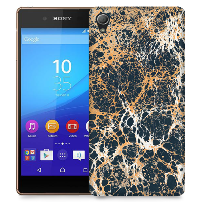 Skal till Sony Xperia Z3+ - Marble - Svart/Guld