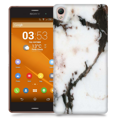 Skal till Sony Xperia Z3 - Marble - Vit