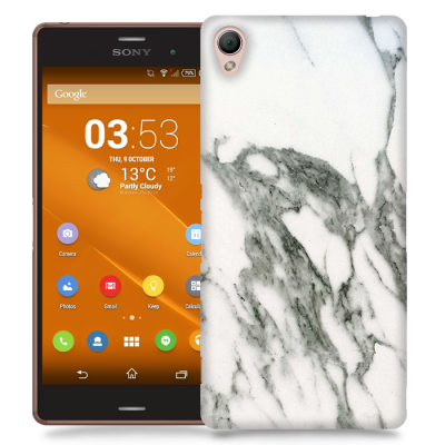 Skal till Sony Xperia Z3 - Marble - Vit/Grå