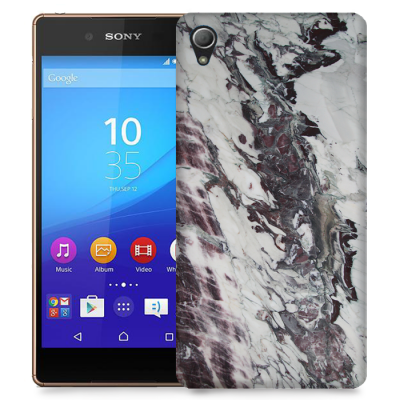 Skal till Sony Xperia Z3+ - Marble - Vit/Svart