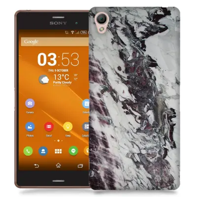 Skal till Sony Xperia Z3 - Marble - Vit/Svart
