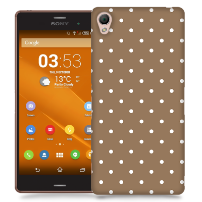 Skal till Sony Xperia Z3 - Polka - Brun