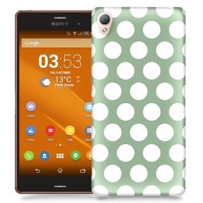 Skal till Sony Xperia Z3 - Polka - Grön